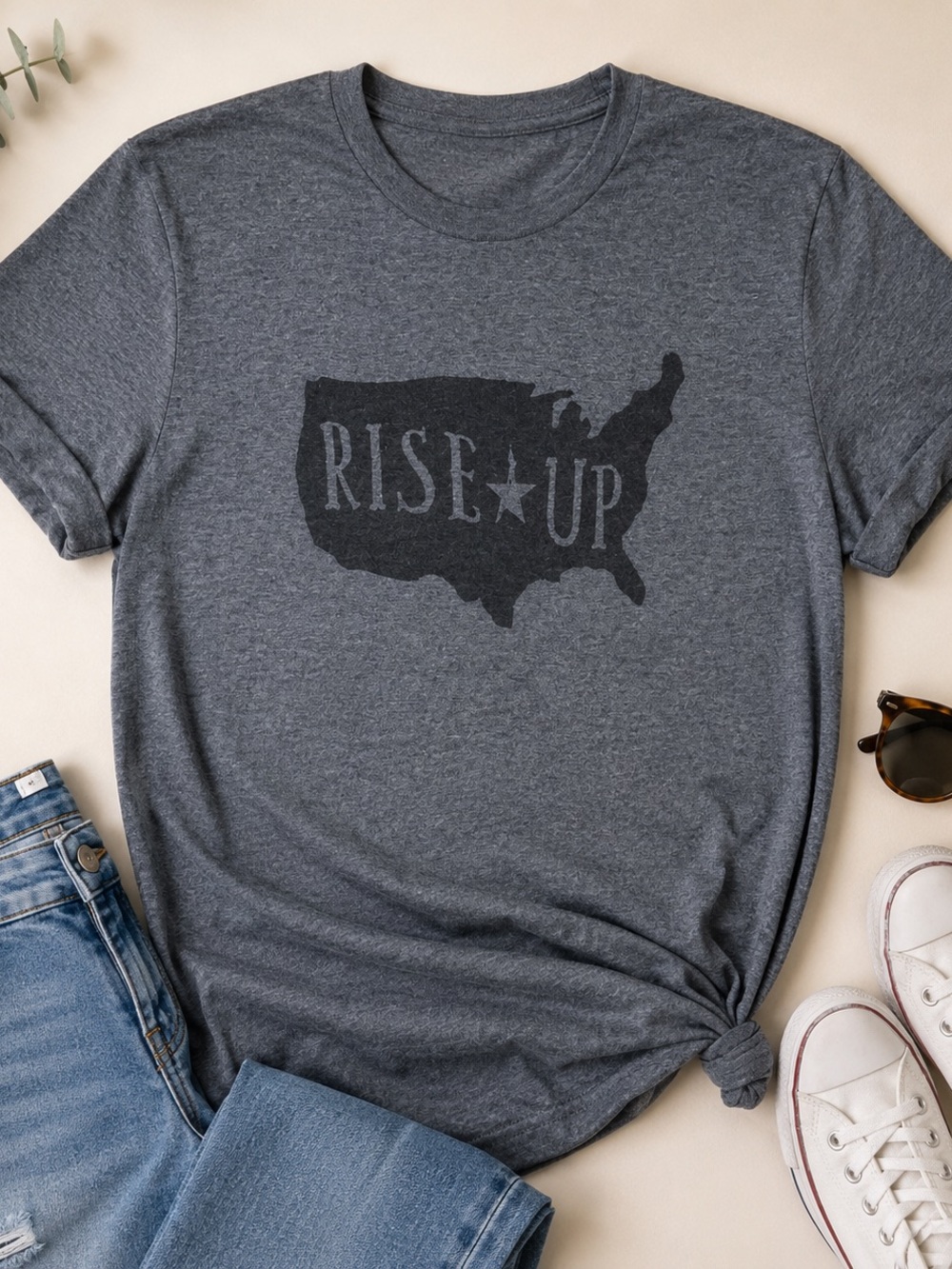 Hamilton Gray V-Neck Tee with Subtle Logo